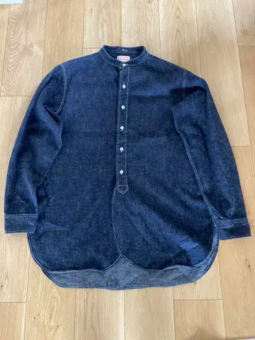 새상품급 밴드 카라 셔츠 38 데님