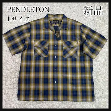 [새상품] PENDLETON 오픈 카라 셔츠 L 사이즈 린넨 혼방 체크
