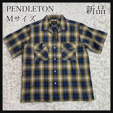 [새상품] PENDLETON 반팔 오픈 카라 셔츠 M 린넨