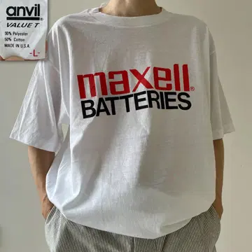 GF110 80s 티셔츠 프로모션 기업 맥셀 maxell 배터리