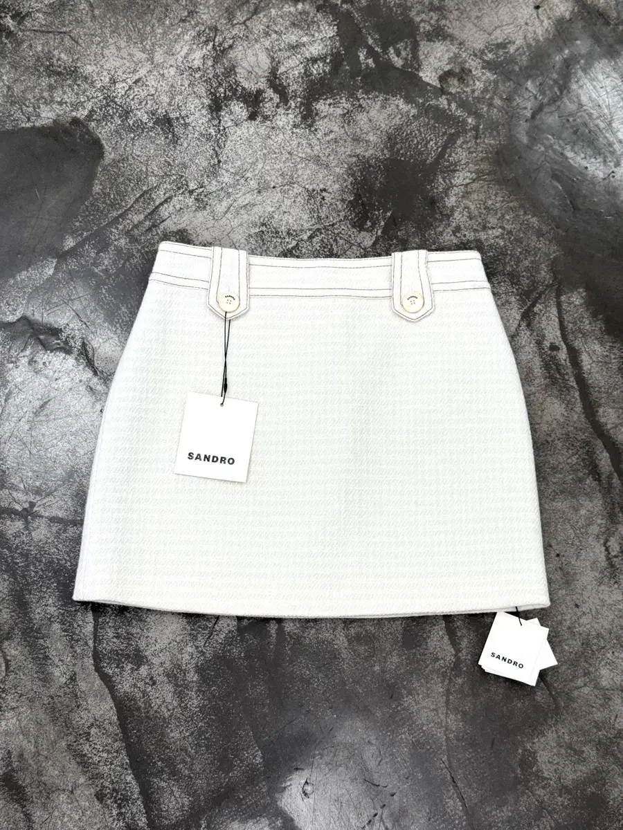 San Wool Hound Tweed Skirt 40