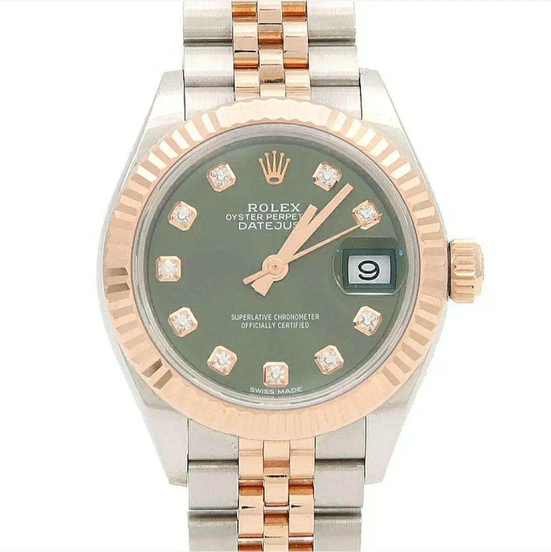 Rolex Datejust Dia 28mm Combi Olive Green Dial