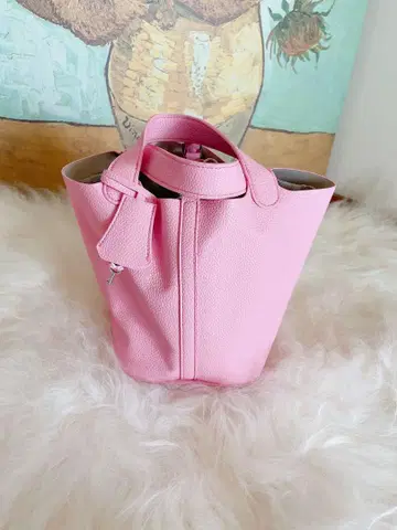 핑크 버킷형 토트백