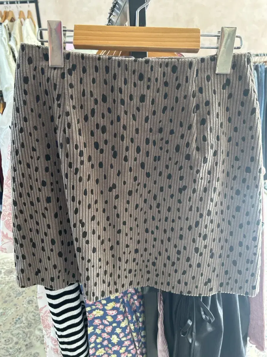 Corduroy Dot Mini Skirt