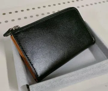 가죽 지퍼 코인 케이스 블랙