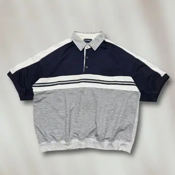 퓨리탄 빈티지 피케 셔츠 반팔 짧은 기장 개성파 구제 의류 XL