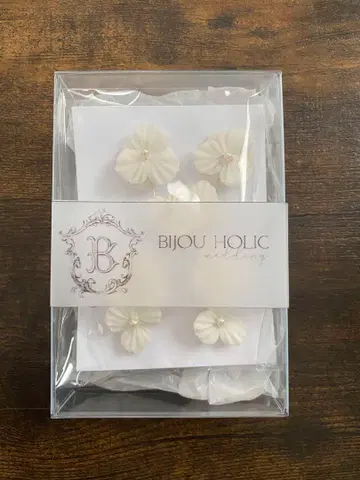 화이트 플라워 블룸 귀걸이 & 귀걸이 결혼식 신부