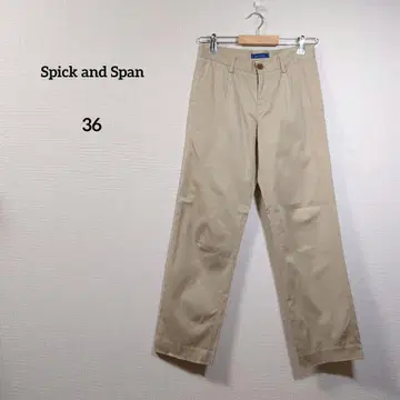 Spick and Span 팬츠 치노 팬츠 면 캐주얼 베이지