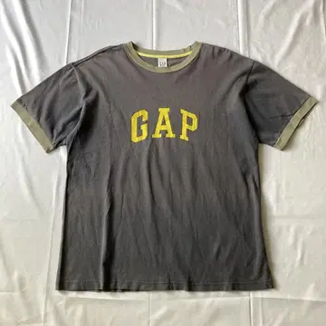레어 GAP 링거 티셔츠 티셔츠 그레이 빈티지 구제 의류 XL