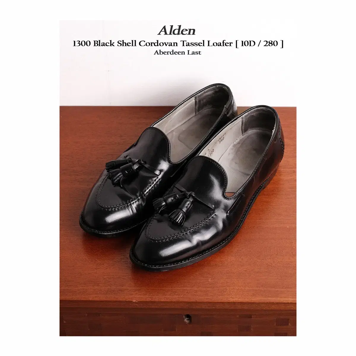 Alden 1300 10D (Size 280) Black Cordovan Tassel Loafer Brooks zuu