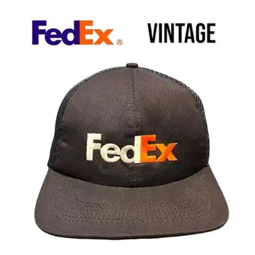 USA제 FedEx 페덱스 메쉬 빈티지 캡 자수 네이비