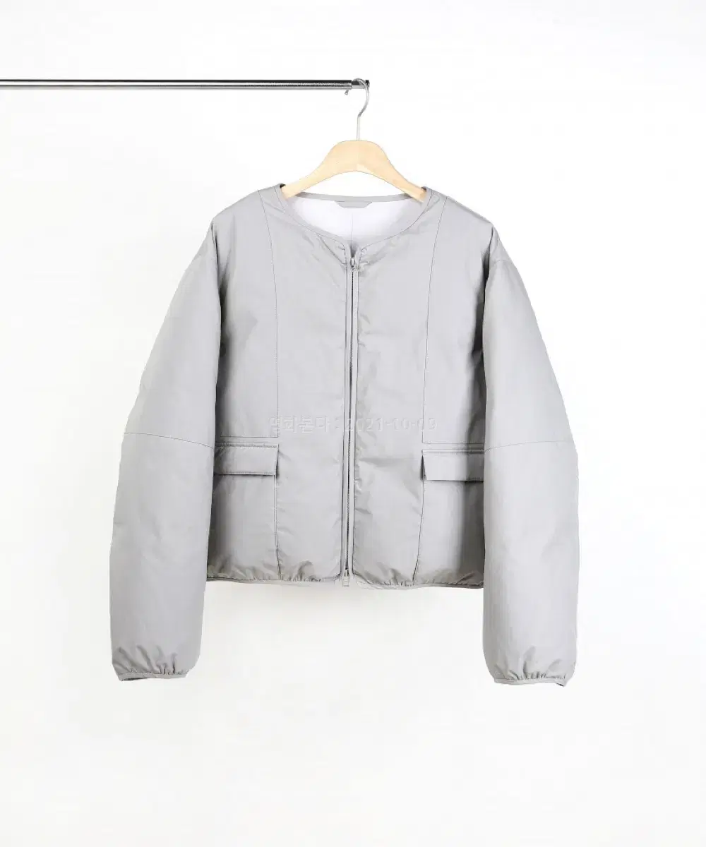 [L] Years Ago Short Puffer Down Jumper 01 Gray