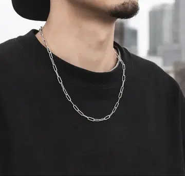 avalanche 실버 페이퍼 클립 목걸이 폭 3mm 51cm