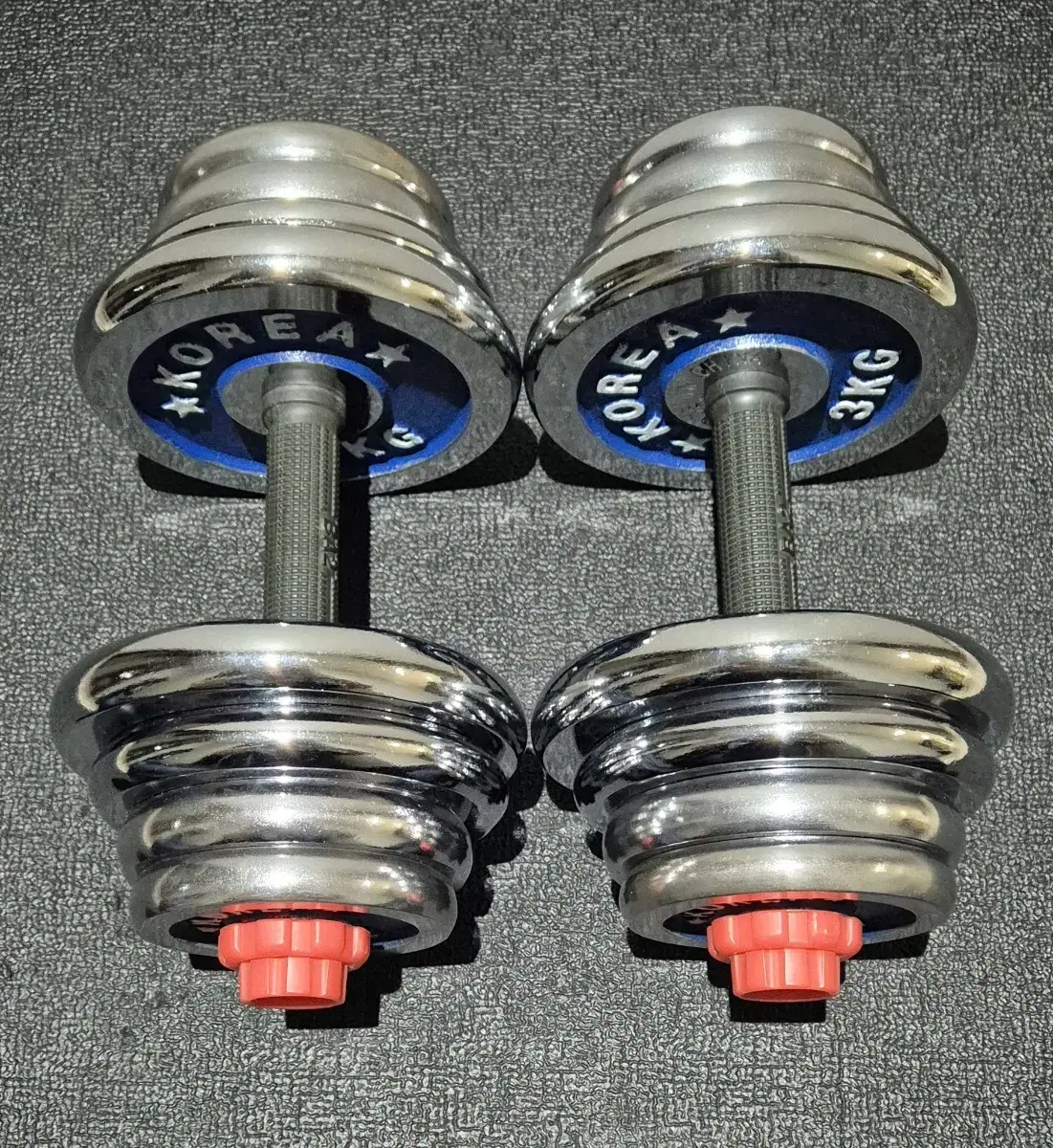 (Free Shipping) 32KG Set Chrome Modular Adjustable Dumbbell Barbell Plates