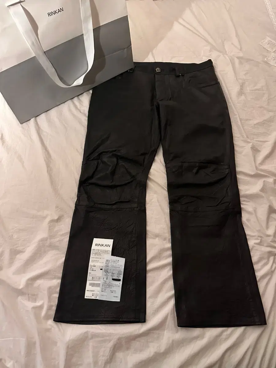 [36] Chrome Hearts Leather Pants