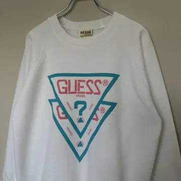 90's 빈티지 GUESS PARIS USA제 래글런 맨투맨