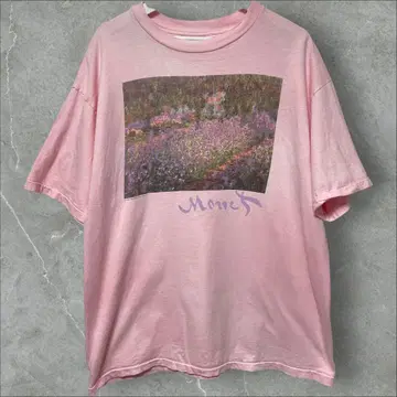 90s 모네 아트 T 빈티지 T 모네의 정원 아이리스 페이드 Monet