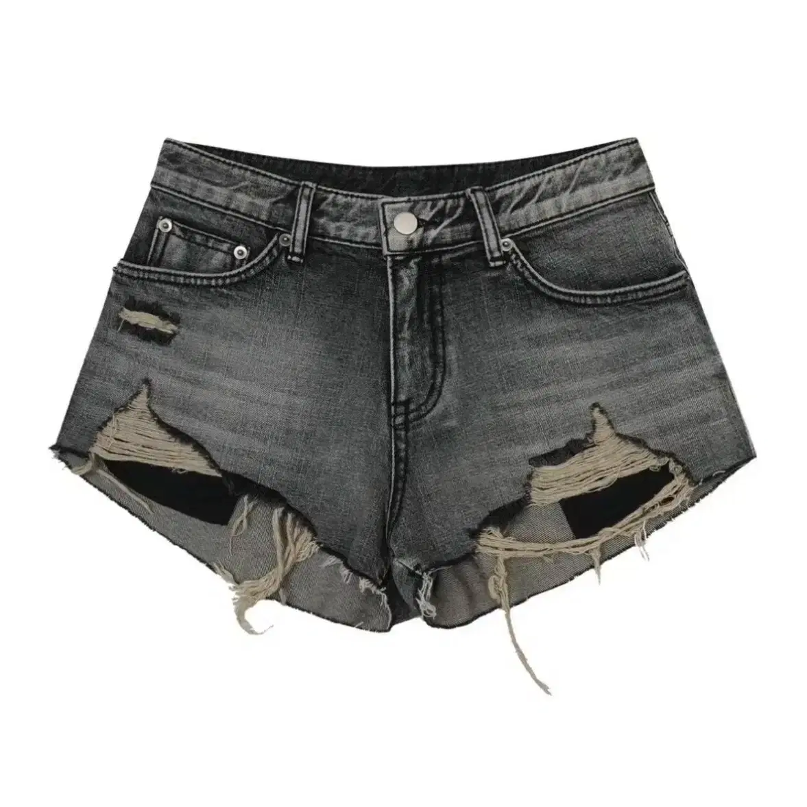 ★早期完売★BOHEMIAN SEOUL★DESTROYED GRAY DENIM SHORTS★ BOHEMIAN SEOUL】BOHEMSEO DESTROYED GRAY DENIM SHORTS