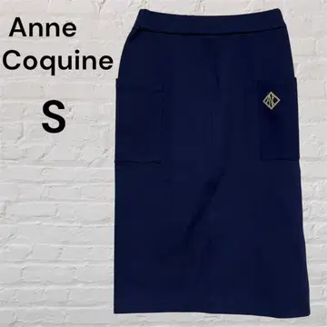 AnneCoquine 안코키네 자수 분또 타이트 스커트 네이비 S