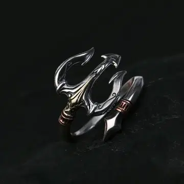 실버 925 바다의 신 트라이던트 디자인 실버 반지
