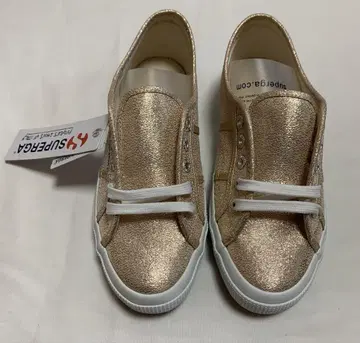 택 포함 SUPERGA 스니커즈 2750 라메 골드