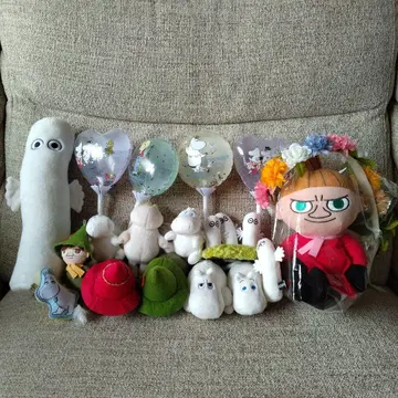 무민 봉제 인형 세트 무민 밸리 파크 꽃 화관 스나프킨