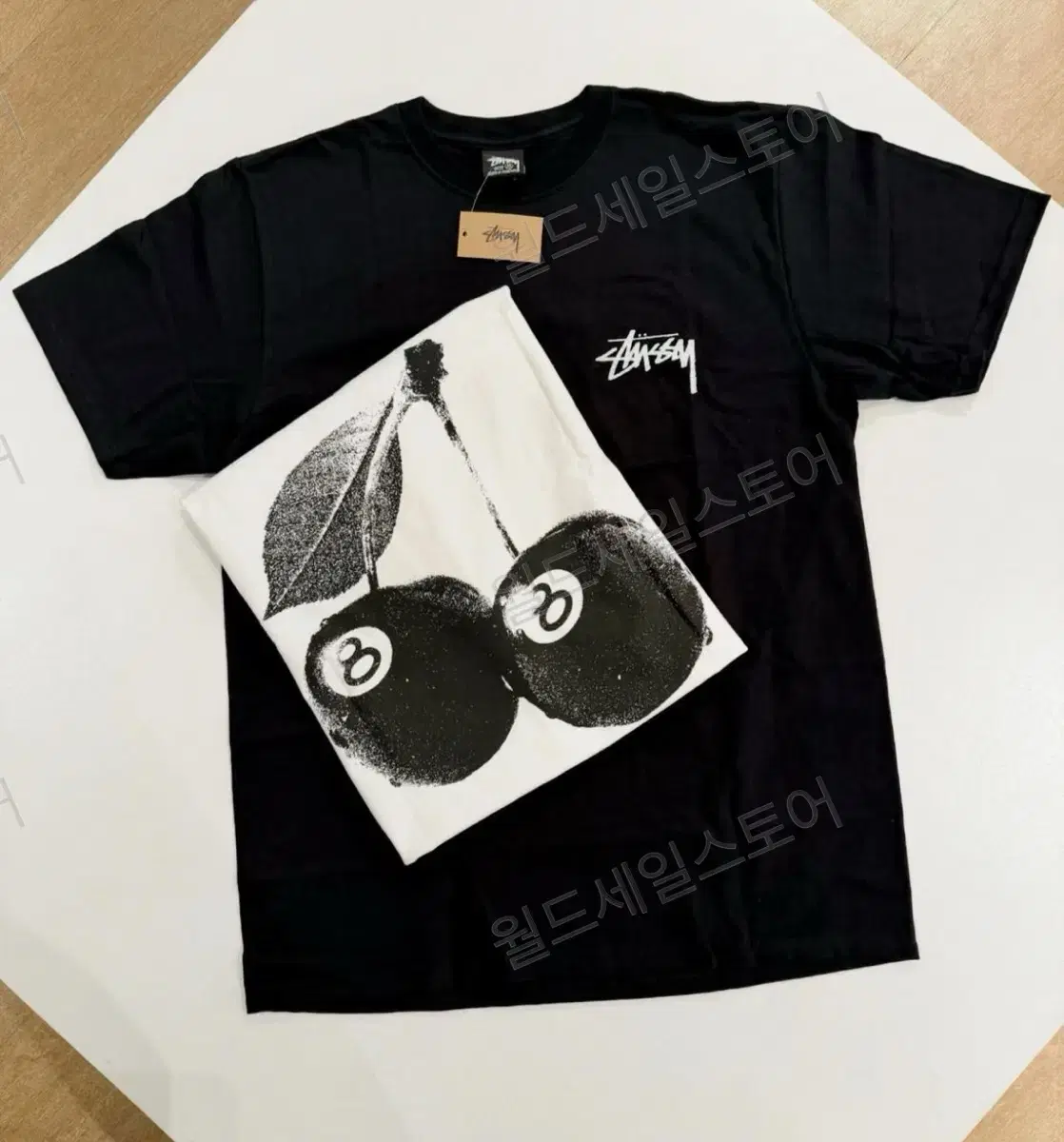 정품)새상품 STUSSY 스투시 체리로고 반팔티셔츠