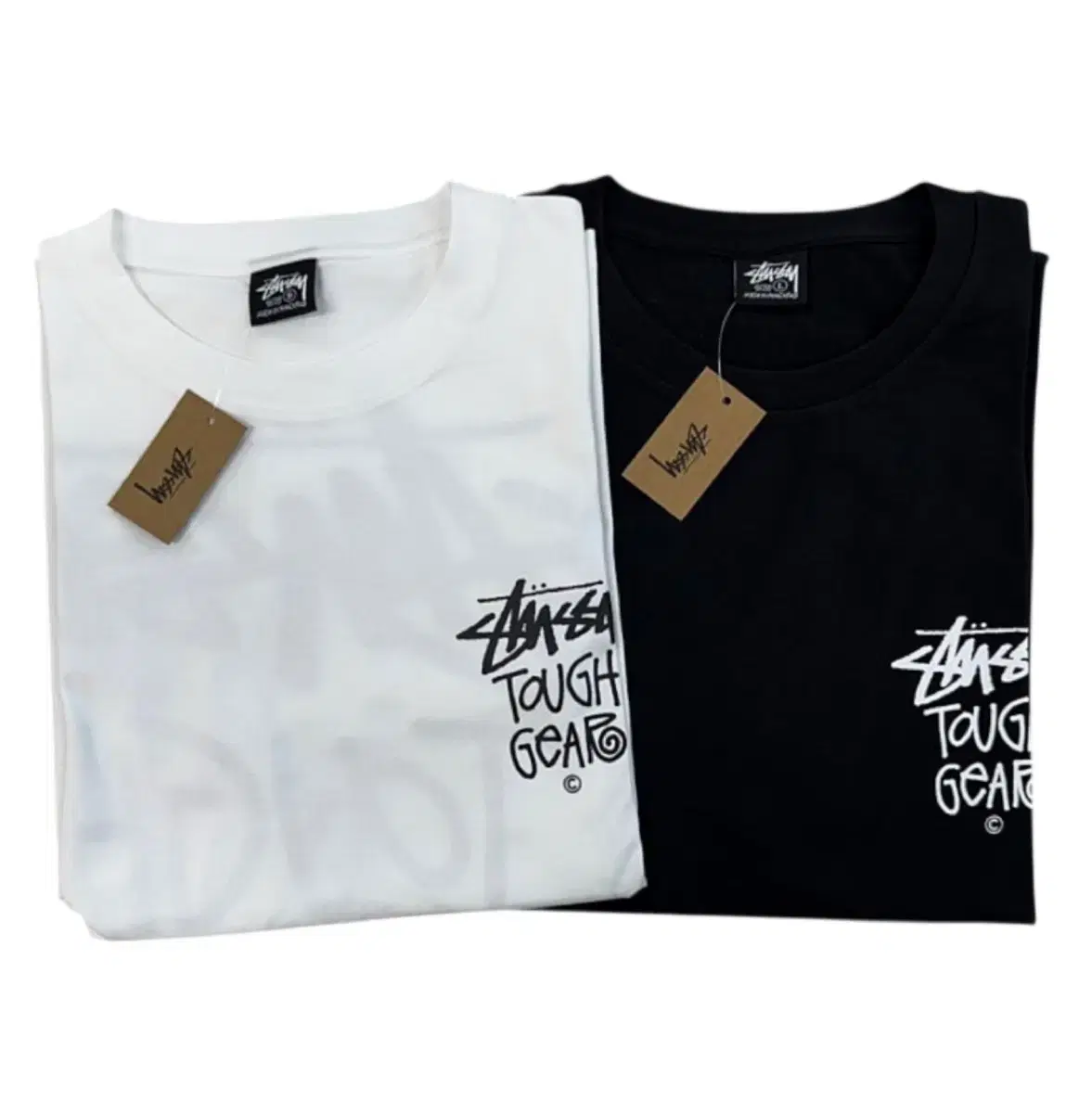 정품)새상품 STUSSY 스투시 터프기어 로고 반팔 남녀공용