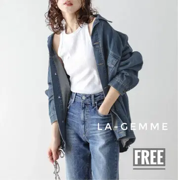 La-gemme 데님 자켓 오버 사이즈 빅 실루엣