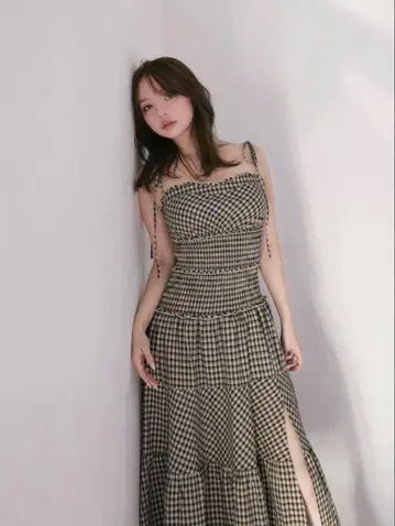 앤드메리 오드리 체크 드레스
