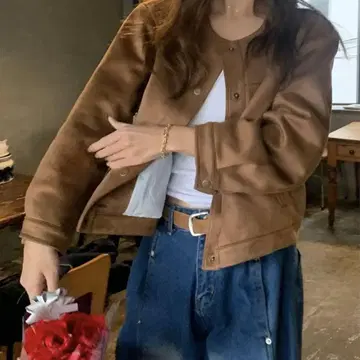 NUGU uloi 스웨이드 노카라 자켓