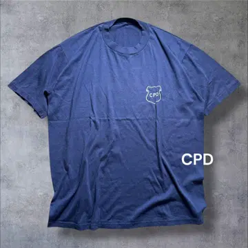 CPD 쉴드 로고 티셔츠 네이비 경찰 모티브 아메리칸 빈티지