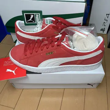미사용 배송비 포함 PUMA SUEDE VTG 레드/화이트