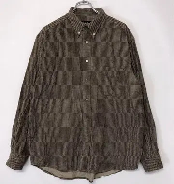 Eddie Bauer 구제 의류 하운드투스 체크 버튼 다운 코듀로이 셔츠