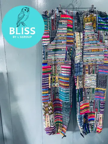 구제 의류 과테말라 패치워크 팬츠 민족 남성용