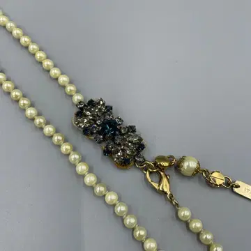 051 이탈리아제 화이트 펄 크리스탈 목걸이