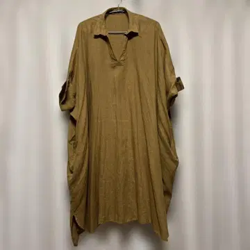 샤비젠틸 스키퍼 칼라 와이드 튜닉 셔츠 원피스 린넨