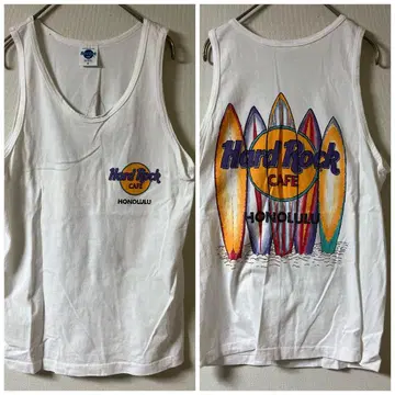 90s Hard Rock Cafe/탱크탑/M/화이트/USA제