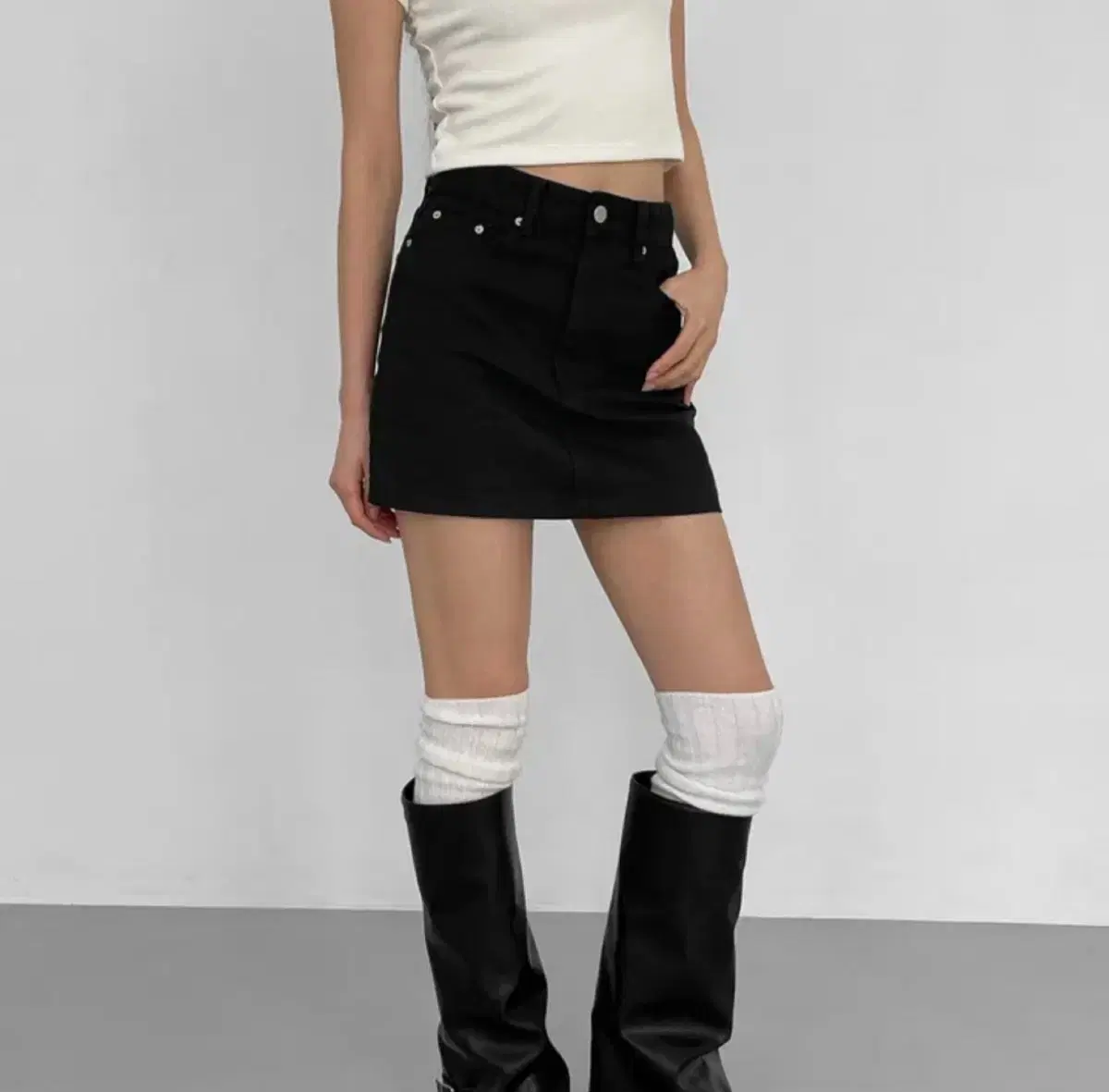 Blackup Cotton Mini Skirt
