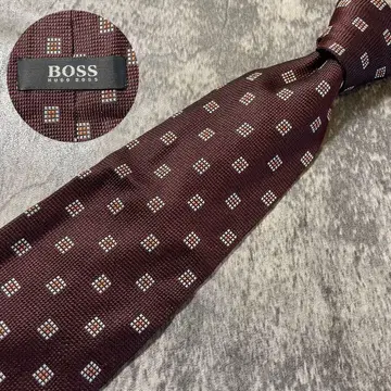 AN051 BOSS 다크 레드 실크 넥타이