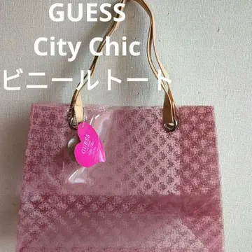 레어 GUESS 비닐 토트백 미사용 새상품