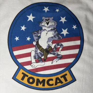 TOP GUN 티셔츠 고양이 TOMCAT F14 무비 USA 성조기