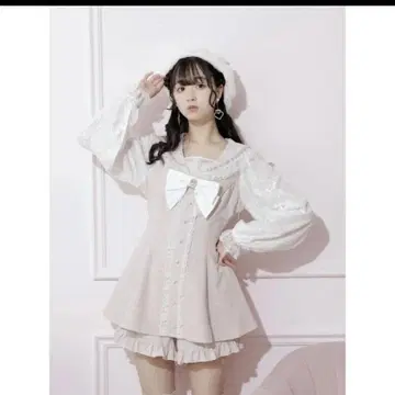 노에미 체크 백 레이스업 세일러 셋업