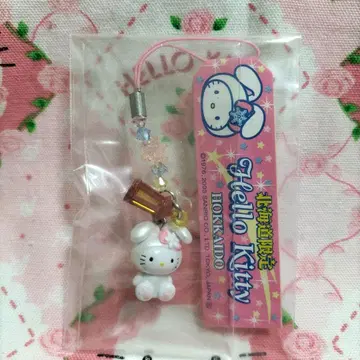 홋카이도 한정 눈 토끼 키티 2003년 비즈 네츠케 램프 포함