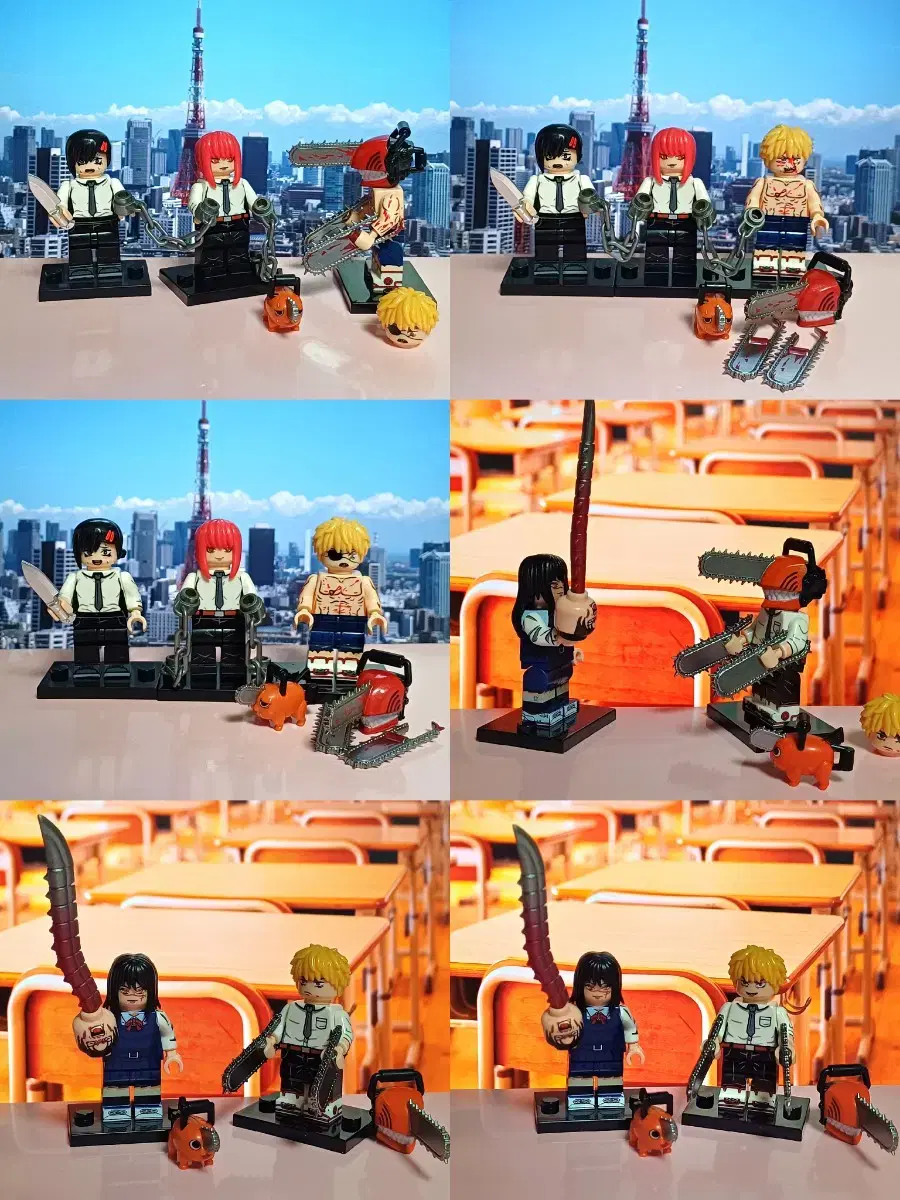 Denji+Pochita, Power, Makima, Himeno Compatible Lego Chainsaw Man unofficial goods