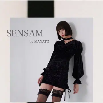 sensam by manato 벨벳 미니 원피스