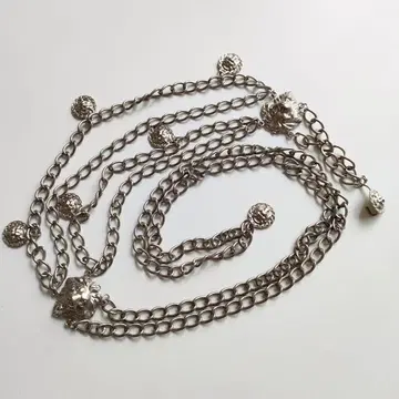 체인 벨트 실버 컬러 라이온 모티브 빈티지 빈티지