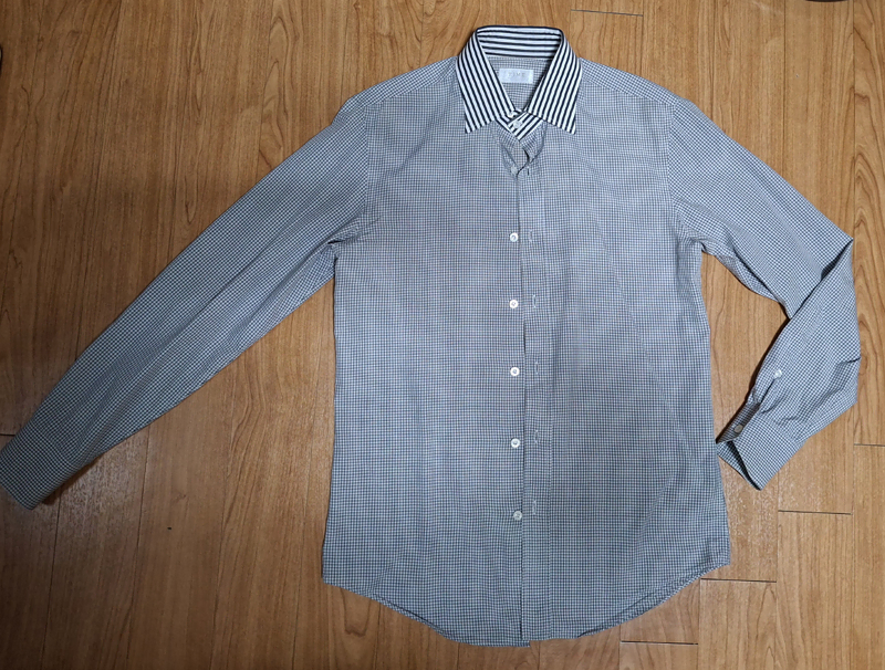 Time Homme Fine Check Shirt Size 40(95) Slim Fit