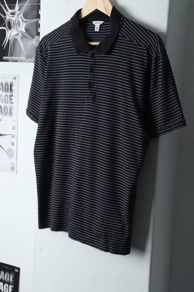 (L) Calvin Klein Short Sleeve Kara T-shirt Stripe Black Limited Edition-12ED4