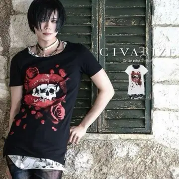 'CIVARIZE' 스컬 티셔츠 & 올 패턴 탱크탑 2종 세트
